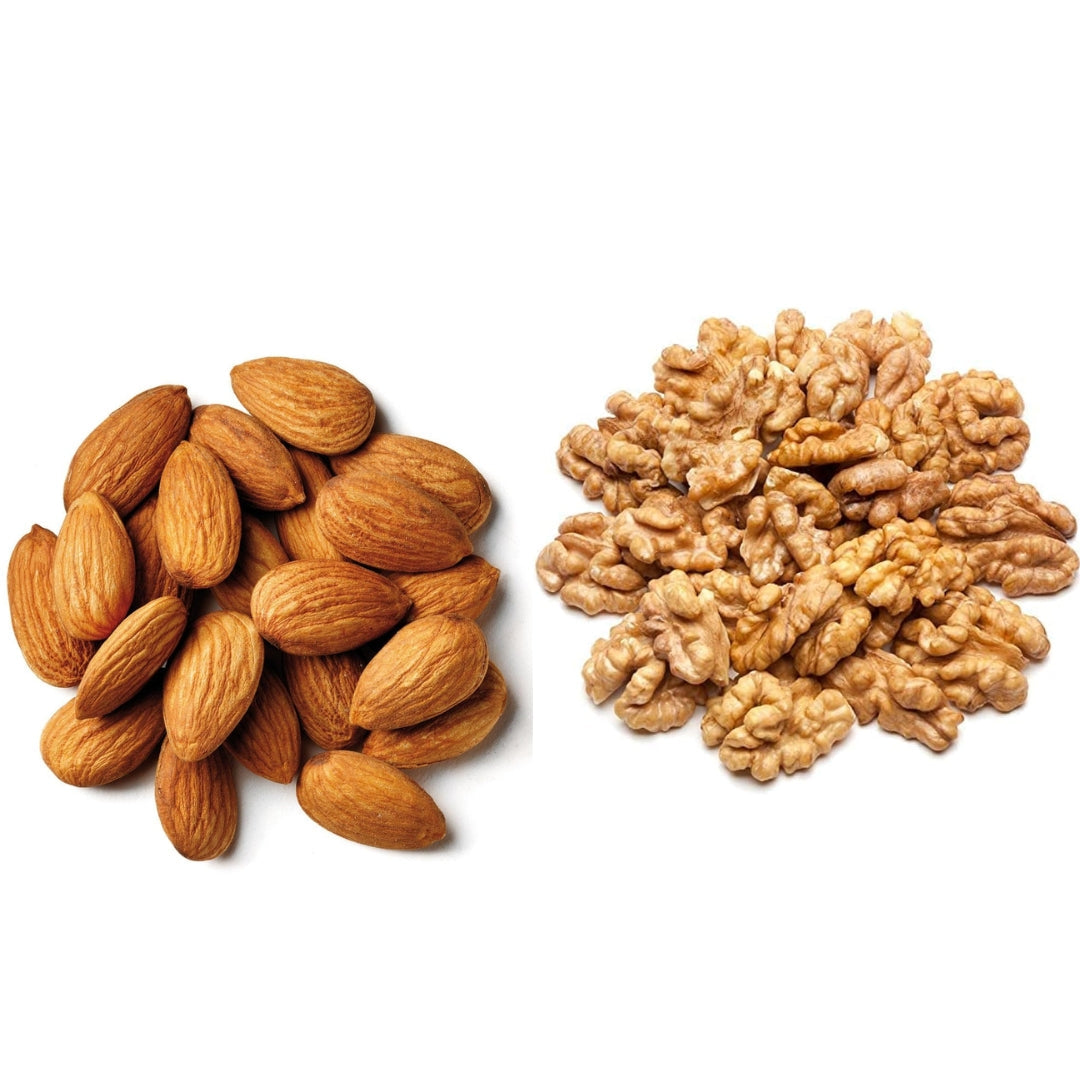 Buy Combo Pack of Kashmiri Oil Rich Almonds 250g and Walnuts 1 kg.