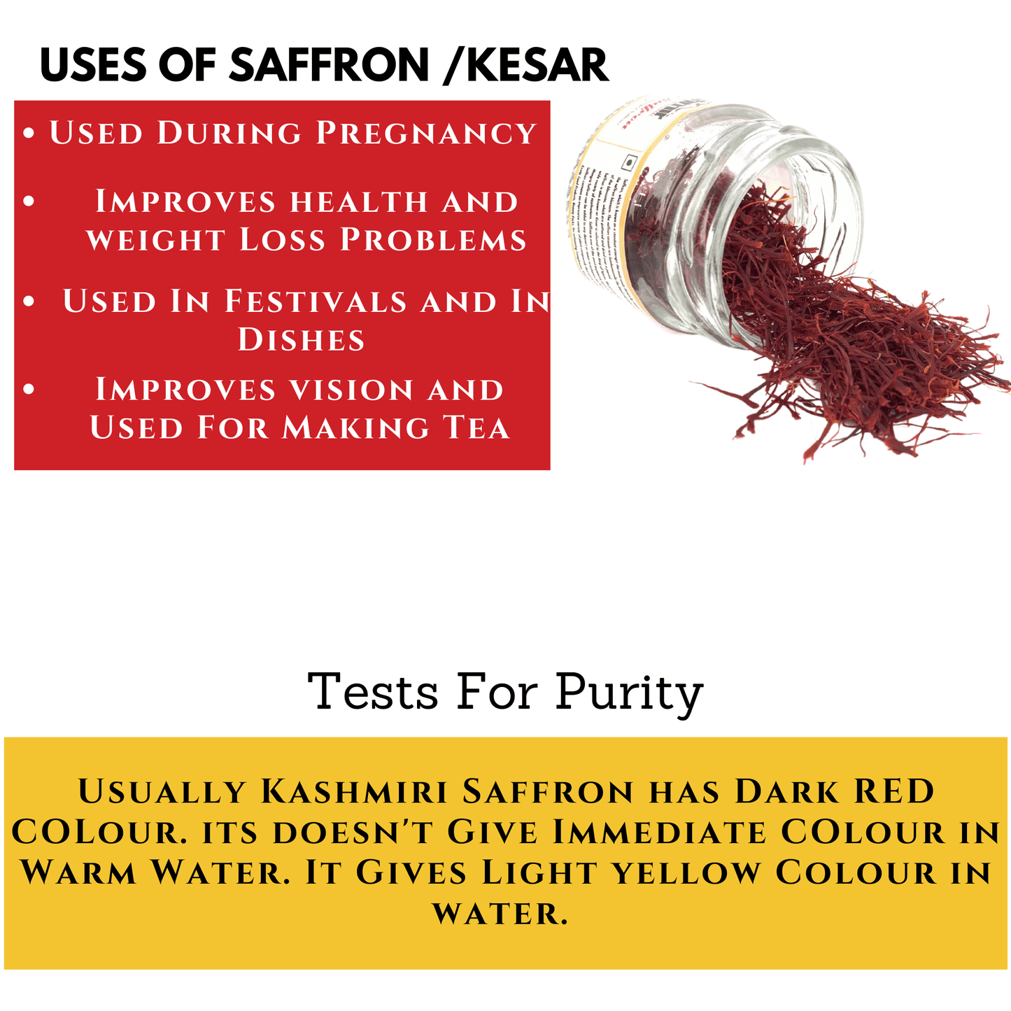 Pure Kashmiri Saffron for Pregnancy | Mongra Kesar 5g