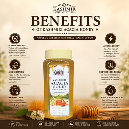 Premium Kashmiri Acacia Honey Raw · Unprocessed · Pure Himalayan
