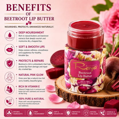 Raya Beetroot Lip Butter | Natural Hydrating Lip Care | 8gm