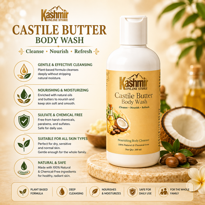 Castile Butter Body Wash | Natural Moisturizing Wash | 200ml