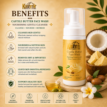 Castile Butter Face Wash | Gentle Natural Cleanser |  100ml