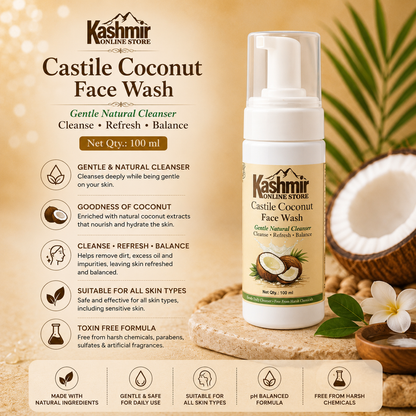 Castile Coconut Facewash | Gentle Sulfate-Free Wash | 100ml
