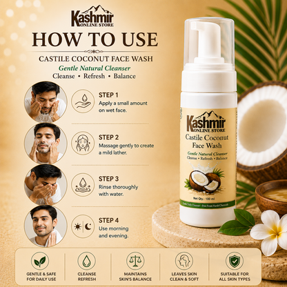 Castile Coconut Facewash | Gentle Sulfate-Free Wash | 100ml