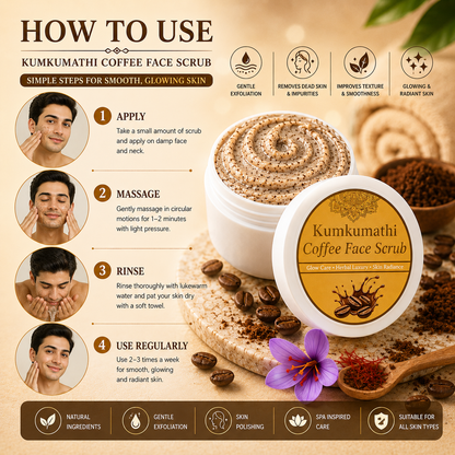Kumkumadi Coffee Face Scrub | Natural Glow Exfoliator | 200g