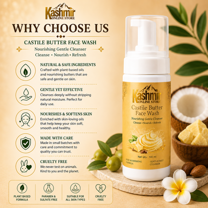 Castile Butter Face Wash | Gentle Natural Cleanser |  100ml