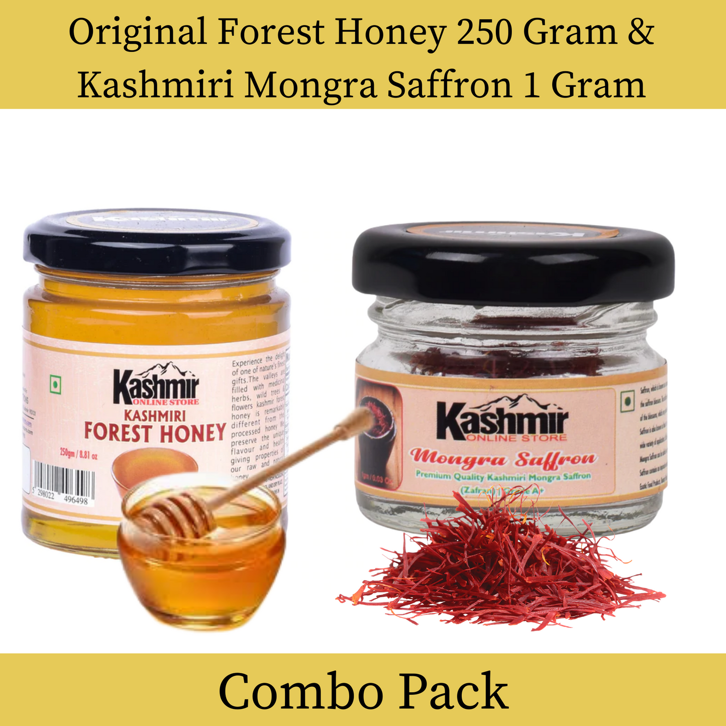 Buy Combo pack of Kashmiri Kesar And Kashmiri Forest Honey.