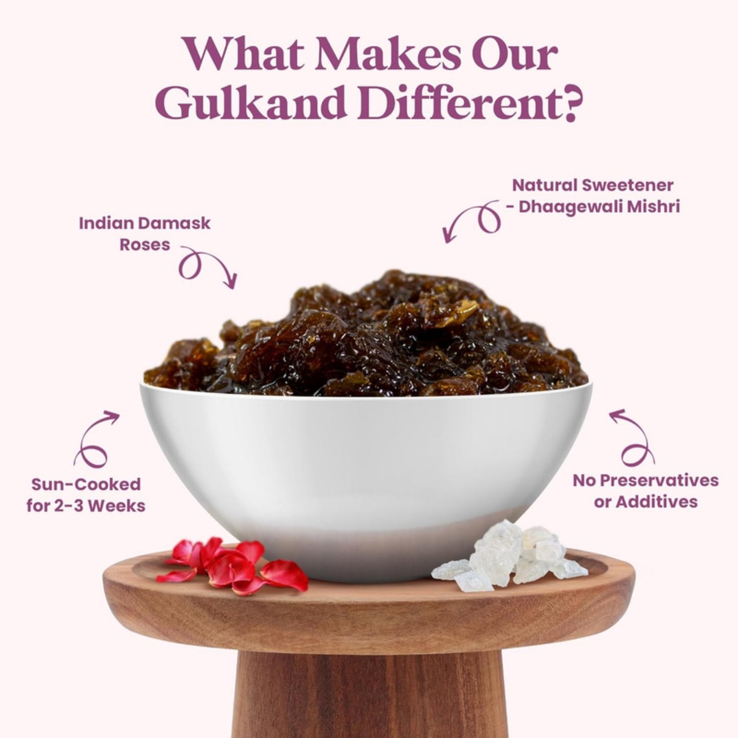 Kashmiri Rose Gulkand | Traditional Sun-Cooked Rose Petal Preserve