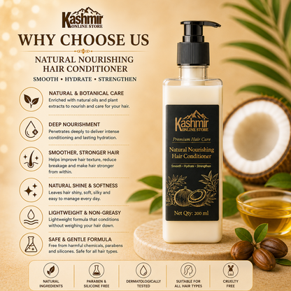 Natural Nourishing Hair Conditioner | Soft, Smooth, Shiny Hair | 200ml