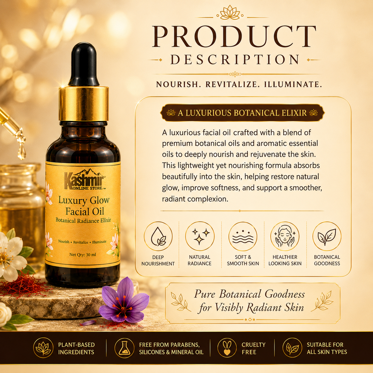 Luxury Glow Facial Oil ( Premium Botanical Facial Oil )
