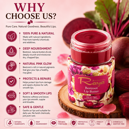 Raya Beetroot Lip Butter | Natural Hydrating Lip Care | 8gm