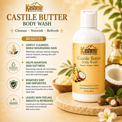 Castile Butter Body Wash | Natural Moisturizing Wash | 200ml
