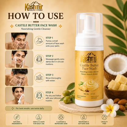 Castile Butter Face Wash | Gentle Natural Cleanser |  100ml