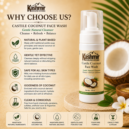 Castile Coconut Facewash | Gentle Sulfate-Free Wash | 100ml