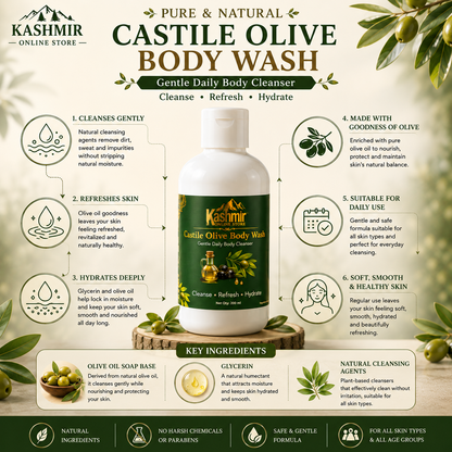Castile Olive Body Wash with Kashmiri Saffron