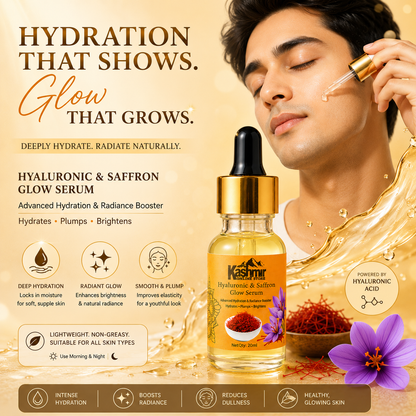 Hyaluronic & Saffron Serum 20ml – Deep Hydration, Brightening & Glow Face Serum