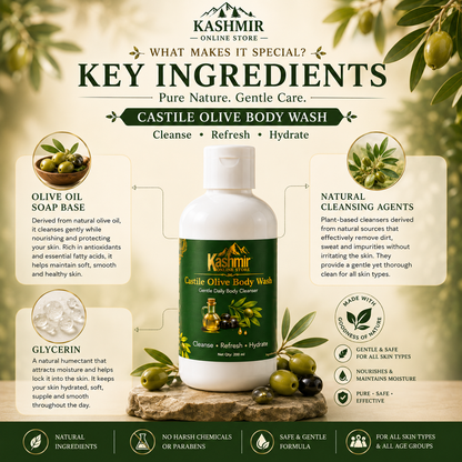 Castile Olive Body Wash with Kashmiri Saffron
