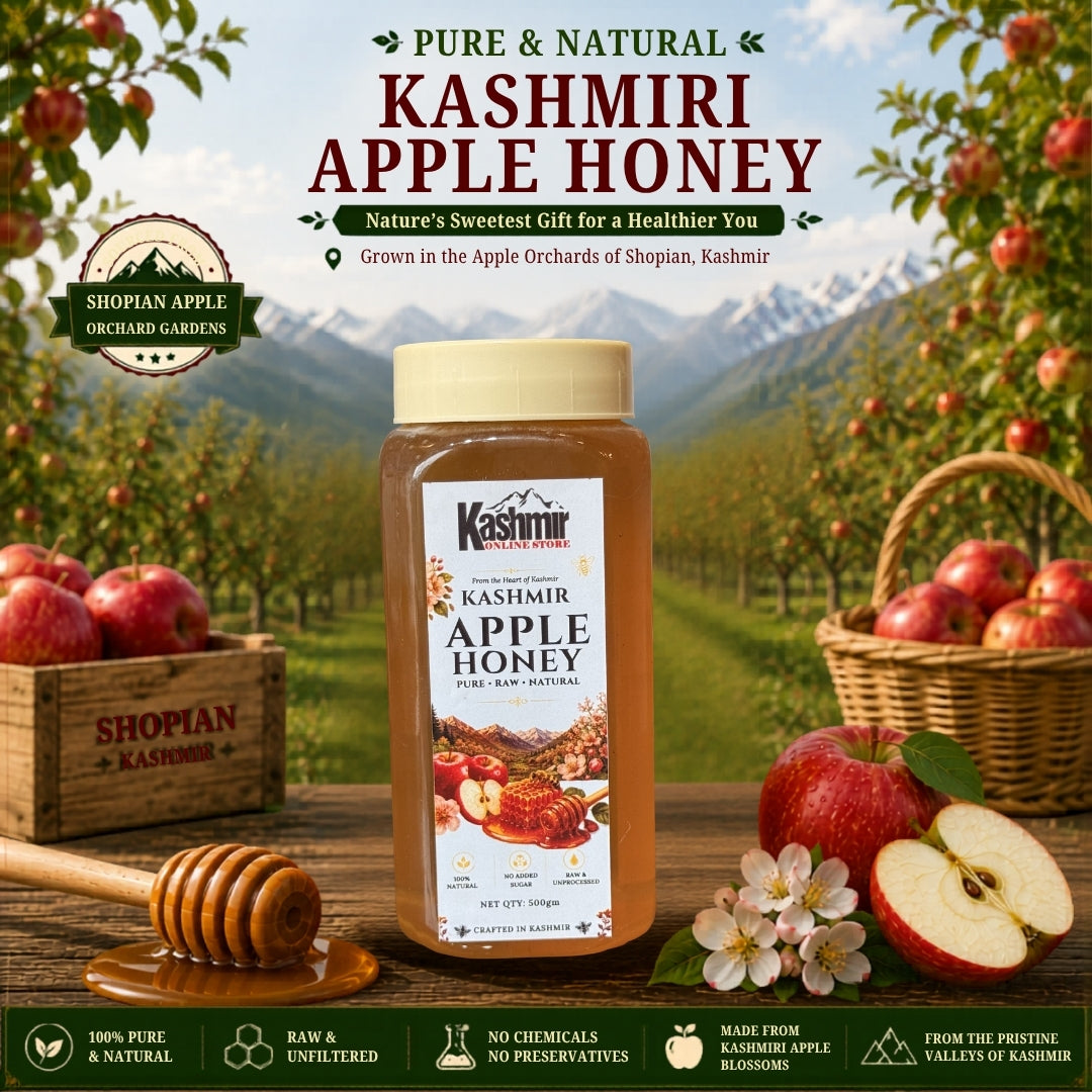 Pure Kashmiri Apple Blossom Honey – Raw Himalayan Orchard Honey | Ruh E Kashmir Online Store