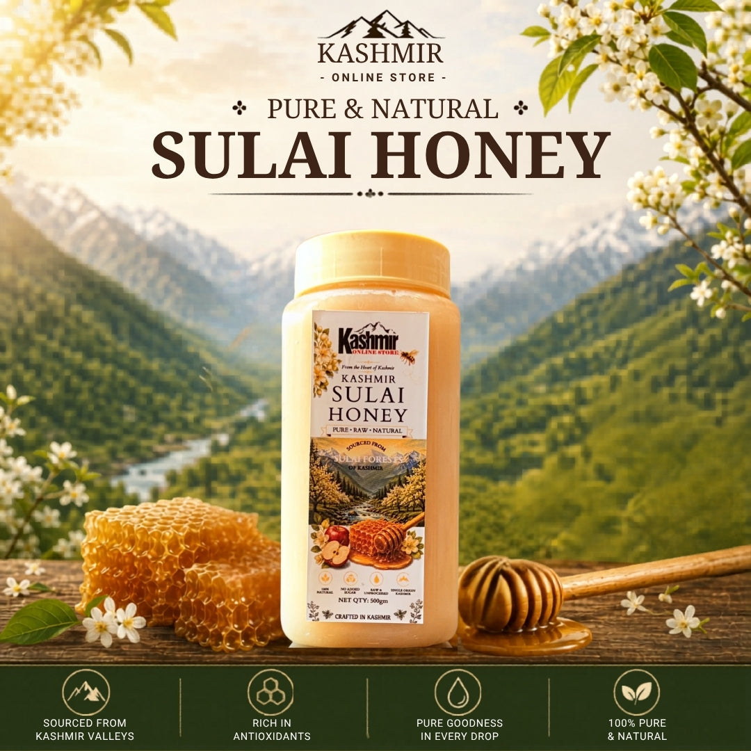 Authentic Kashmiri Sulai Wild Honey – Raw Forest Honey from Himalayan Mountains | Ruh E Kashmir Online Store