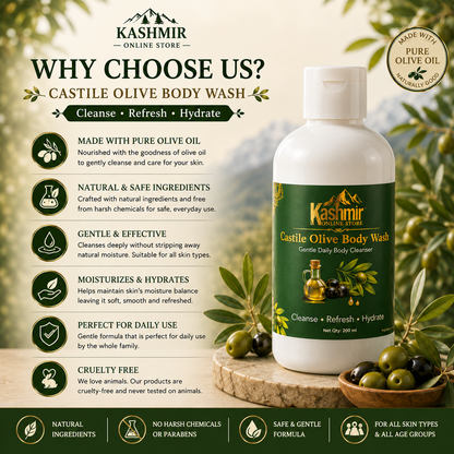 Castile Olive Body Wash with Kashmiri Saffron
