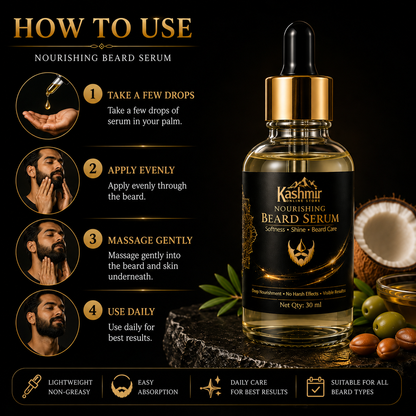 Nourishing Beard Serum – Natural Beard Care Serum | Ruh E Kashmir Online Store