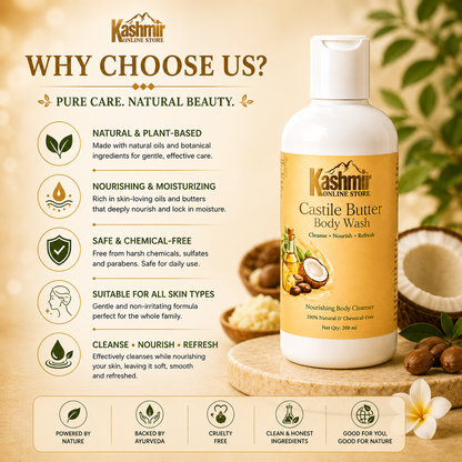 Castile Butter Body Wash | Natural Moisturizing Wash | 200ml