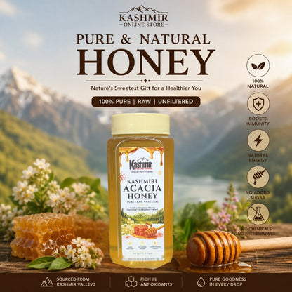 Premium Kashmiri Acacia Honey Raw · Unprocessed · Pure Himalayan