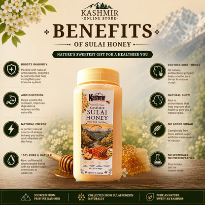 Authentic Kashmiri Sulai Wild Honey – Raw Forest Honey from Himalayan Mountains | Ruh E Kashmir Online Store