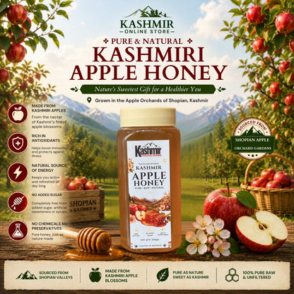 Pure Kashmiri Apple Blossom Honey – Raw Himalayan Orchard Honey | Ruh E Kashmir Online Store
