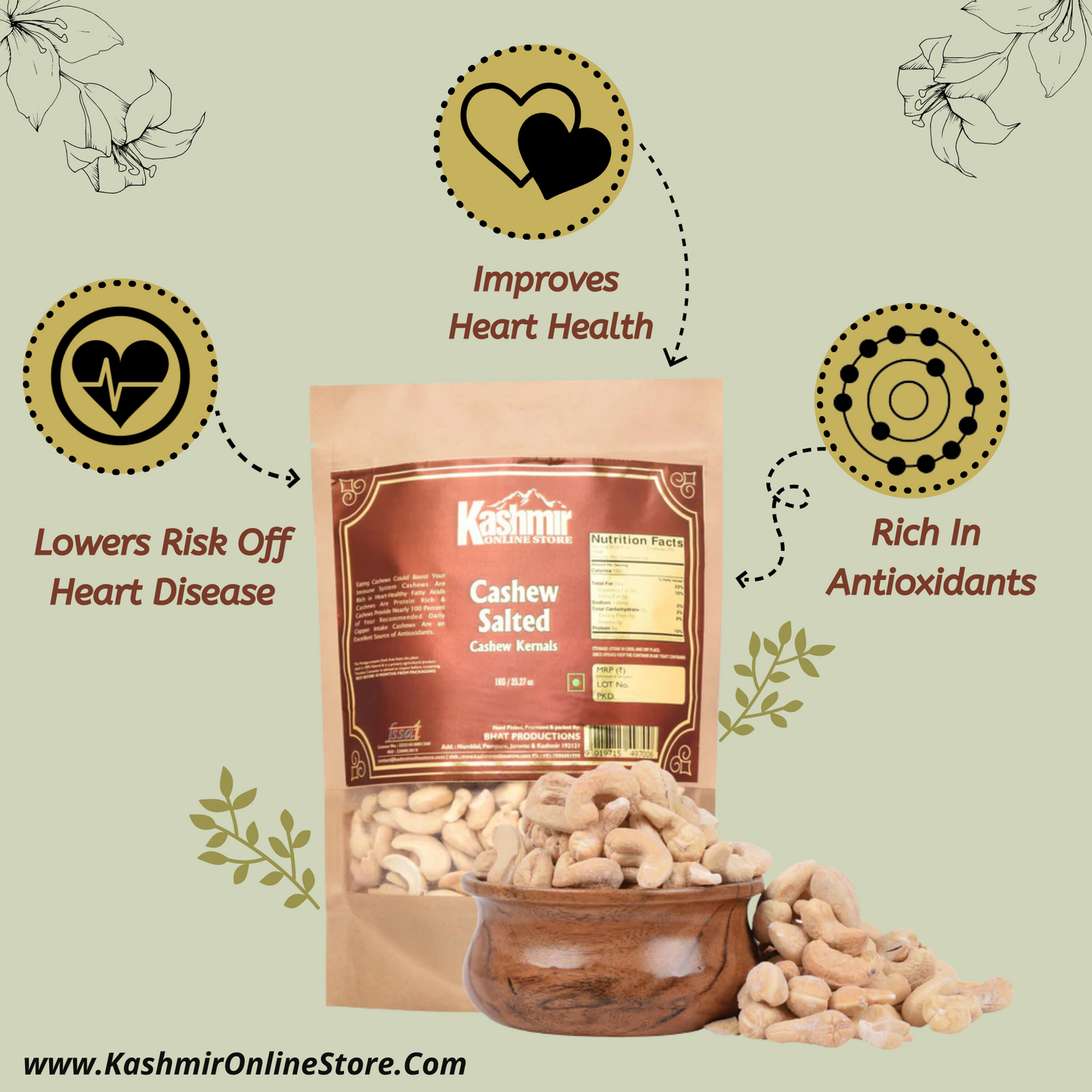 Buy Salted Cashew Nuts |Crunchy & Roasted Jumbo Size