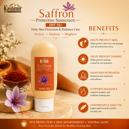 Natural Saffron Sunscreen Protective Ruh E Kashmir Online Store · Sun Care ( SPF50 )