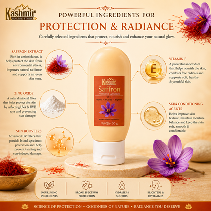Natural Saffron Sunscreen Protective Ruh E Kashmir Online Store · Sun Care ( SPF50 )