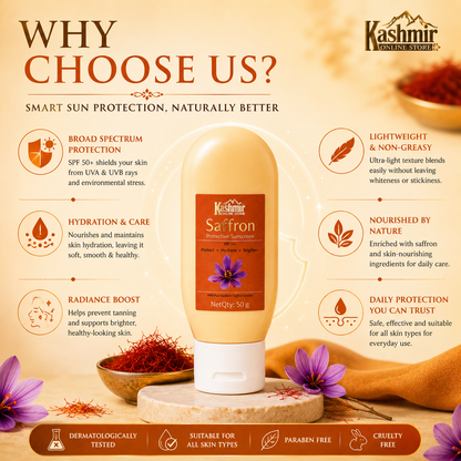 Natural Saffron Sunscreen Protective Ruh E Kashmir Online Store · Sun Care ( SPF50 )