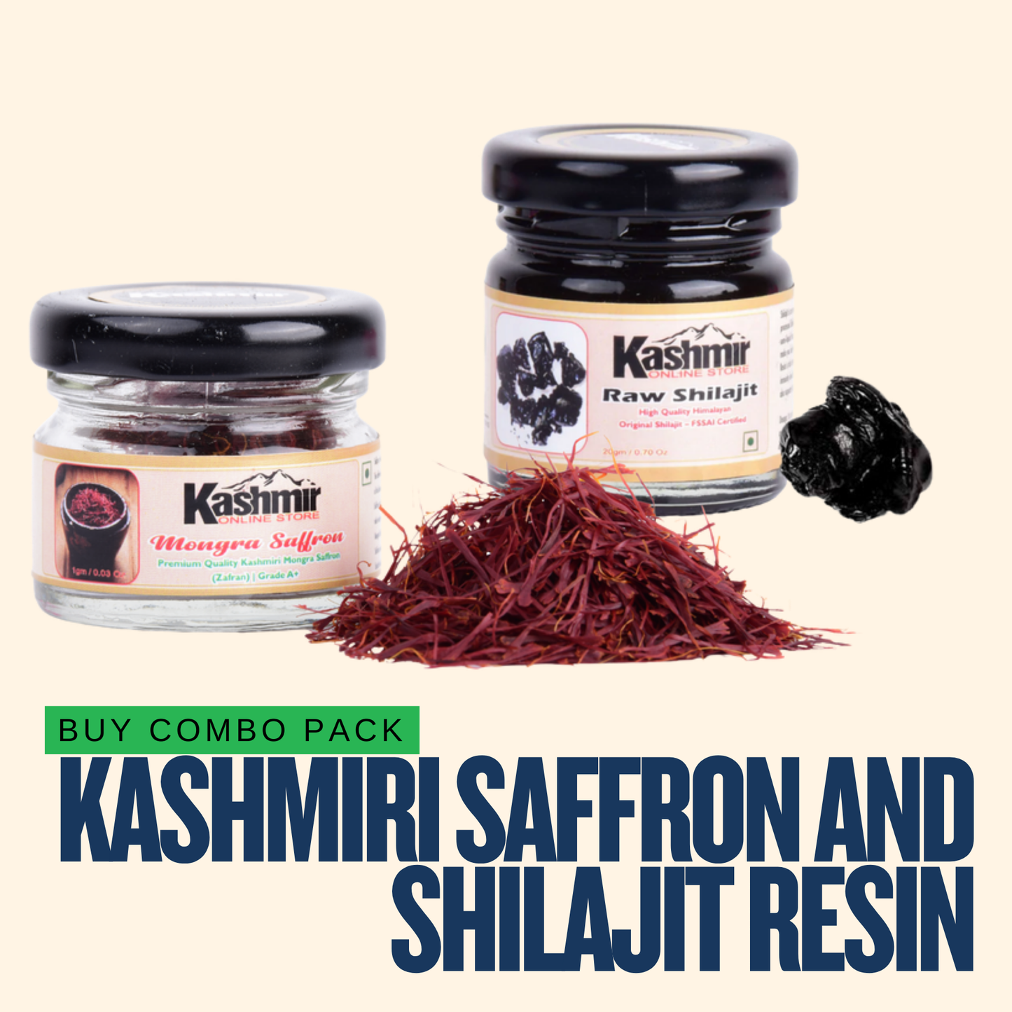 Buy Combo Pack Of Kashmiri Saffron And  Shilajit Resin
