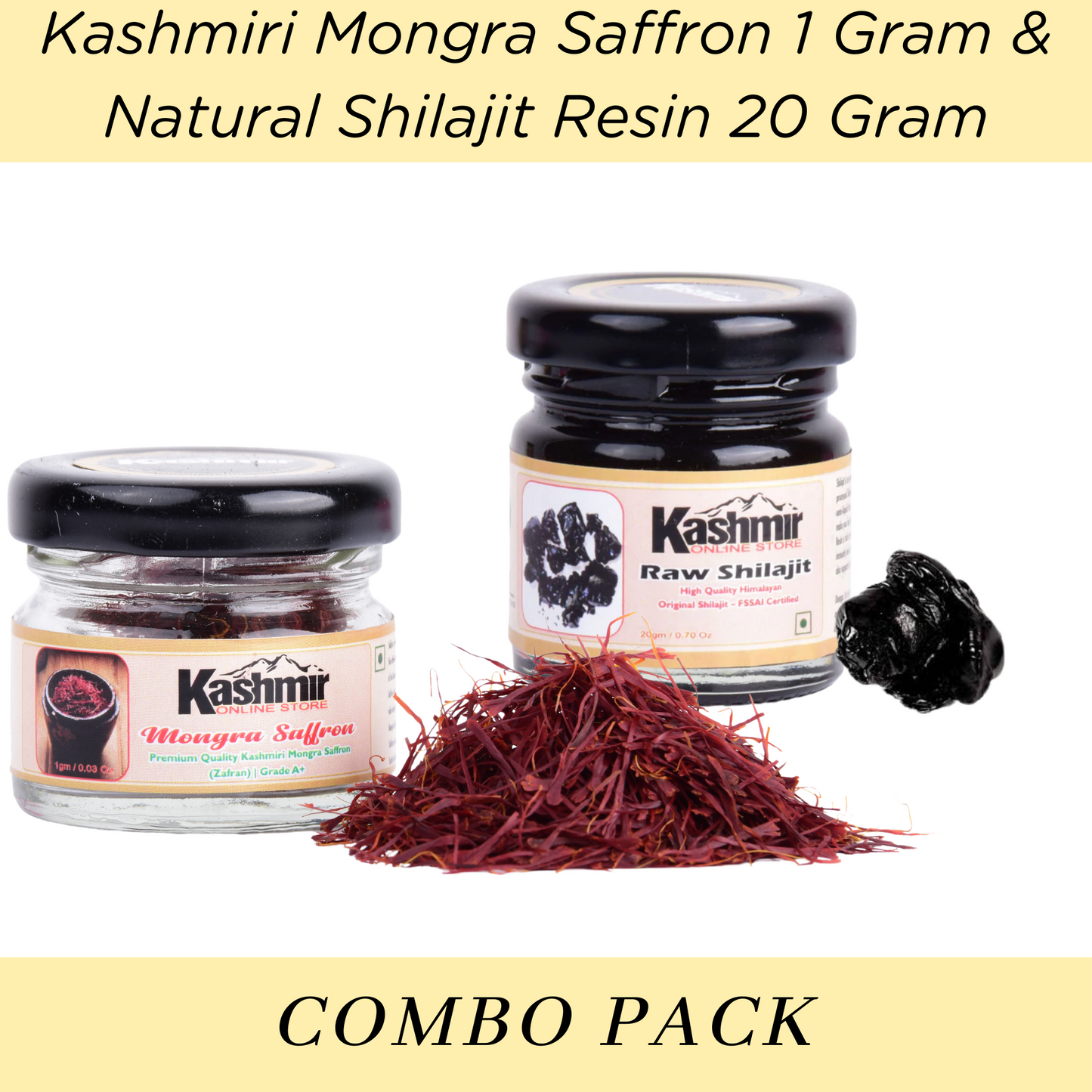 Buy Combo Pack Of Kashmiri Saffron And  Shilajit Resin