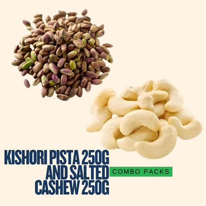 Buy Combo pack of Kishori Pista 250g and Salted Cashew 250g