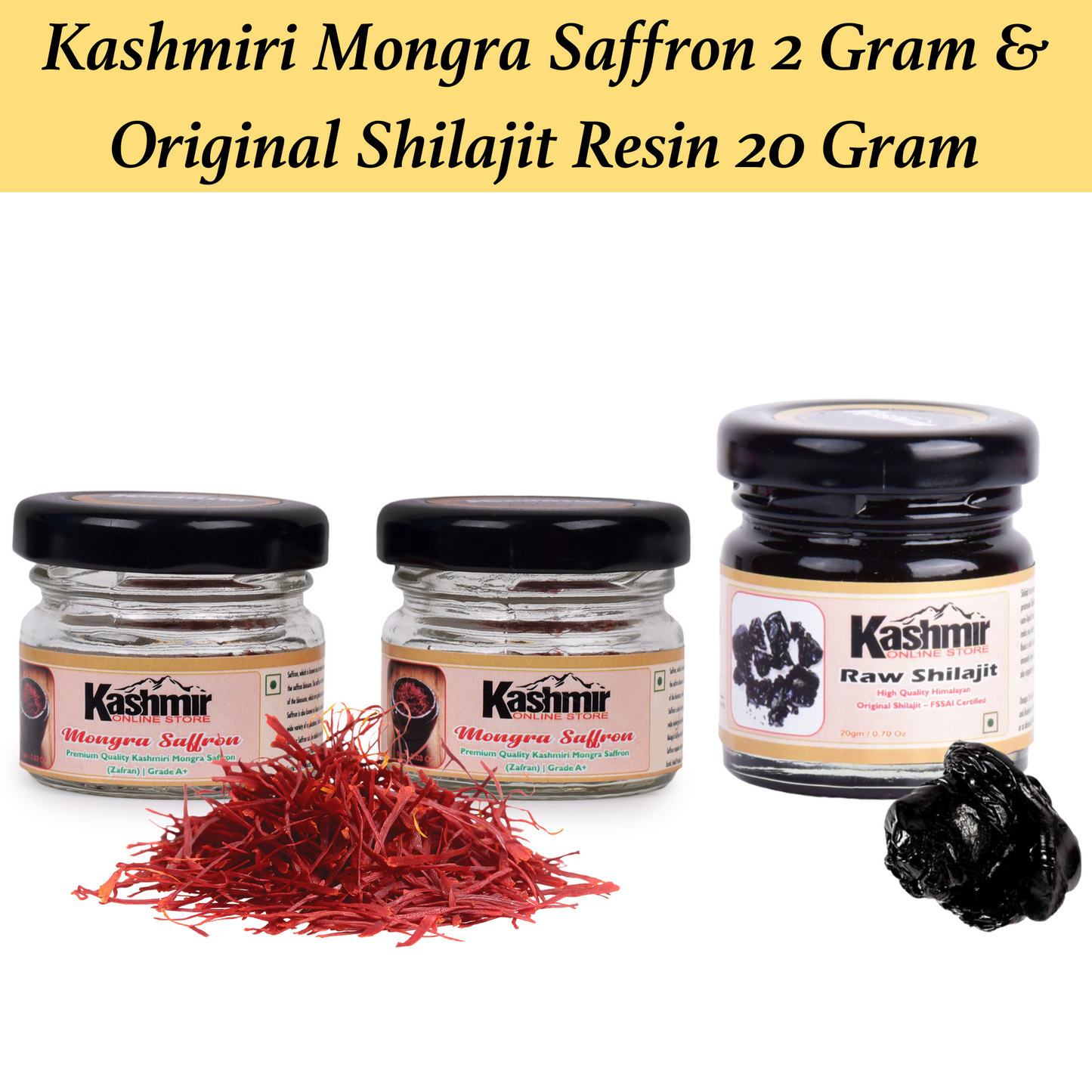 Buy Combo Pack Of Kashmiri Saffron And  Shilajit Resin