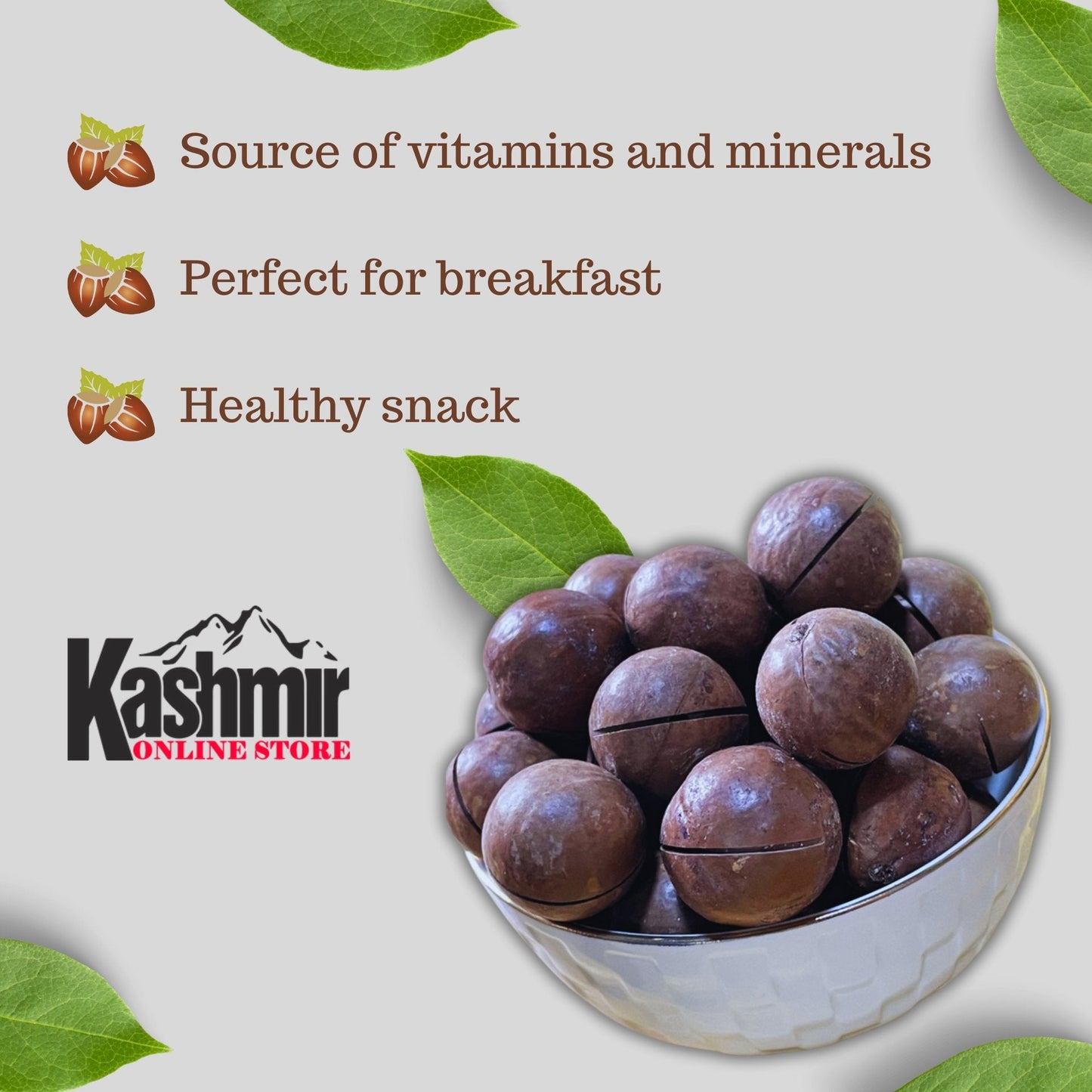 Premium-Quality Macadamia Nuts With Key - Fresh, Crunchy, and Delicious.