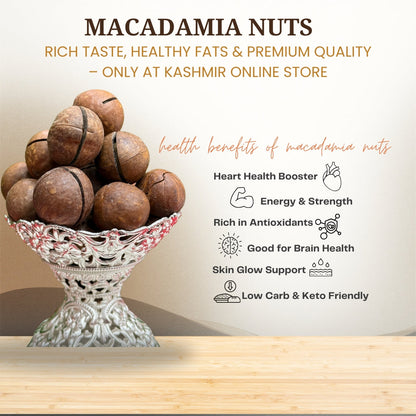 Premium-Quality Macadamia Nuts With Key - Fresh, Crunchy, and Delicious.