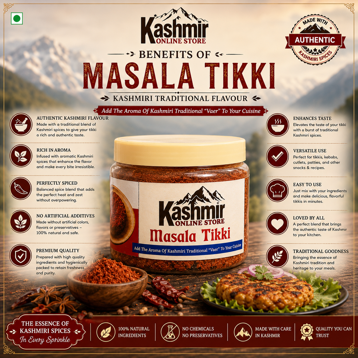 Masala Tikki Kashmir | Authentic Kashmiri Cooking Spice