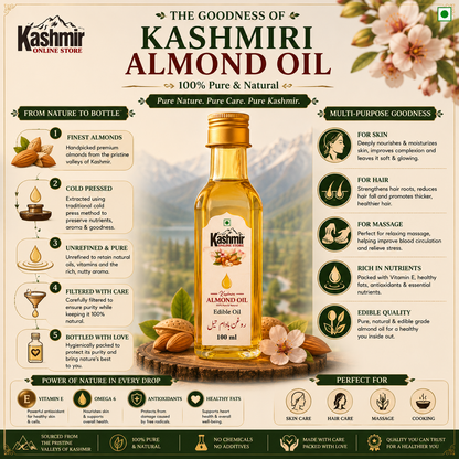 Pure Kashmiri Almond Oil | Pure ,Sweet  &Natural