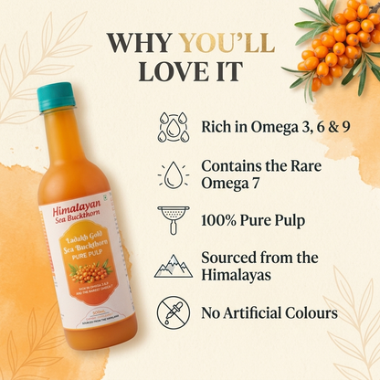 Himalayan Sea Buckthorn Pulp - 100% Pure (500ml)