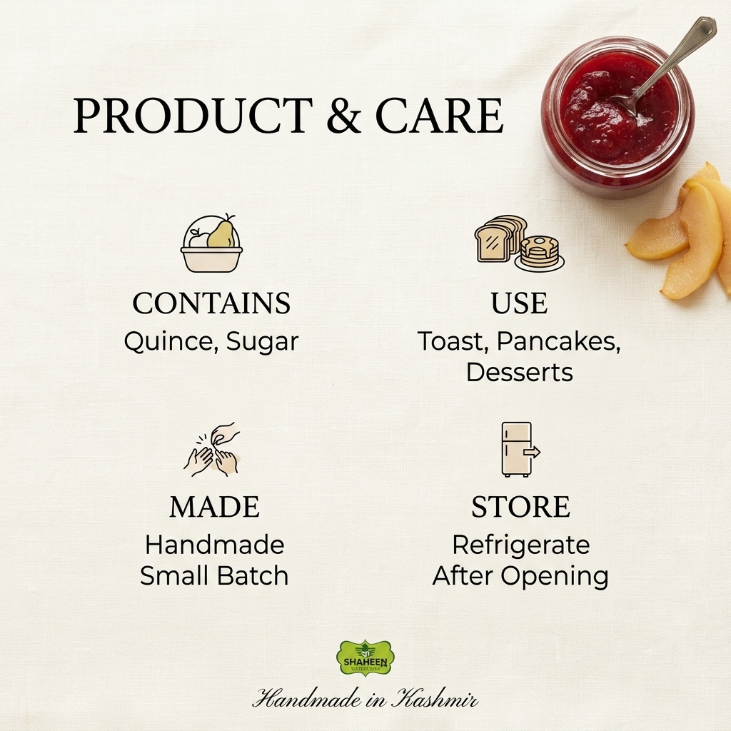 Kashmiri Quince Jam (Bamchoont) | Handmade Natural Fruit Preserve – No Artificial Preservatives