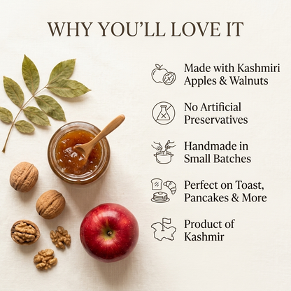 Kashmiri Apple Walnut Jam | Handmade Natural Fruit Preserve – No Artificial Preservatives