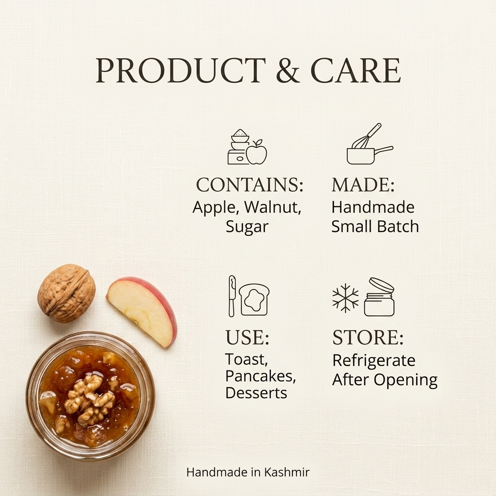 Kashmiri Apple Walnut Jam | Handmade Natural Fruit Preserve – No Artificial Preservatives