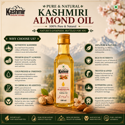 Pure Kashmiri Almond Oil | Pure ,Sweet  &Natural