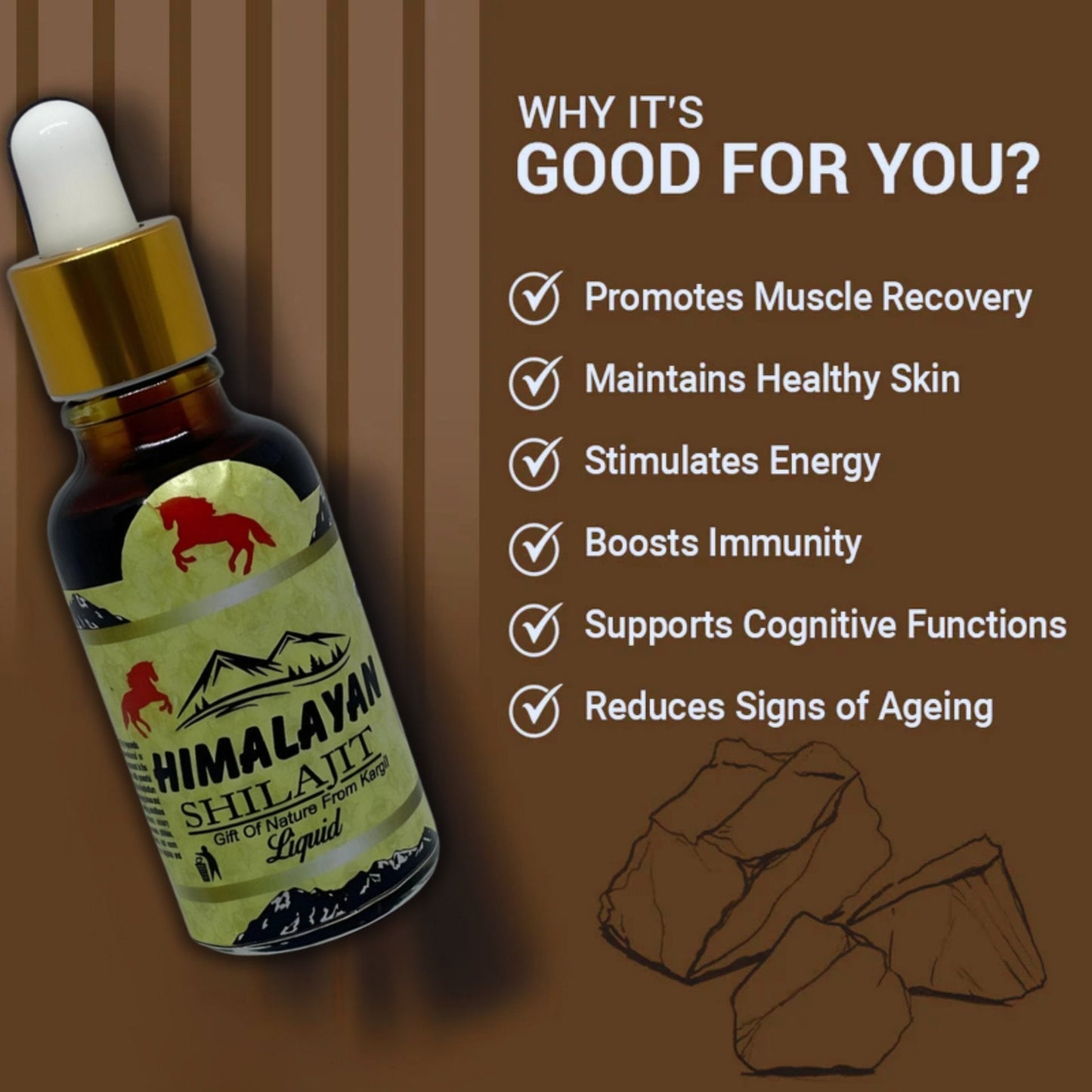 Pure Himalayan Shilajit Liquid Drops | Fast-Absorbing Daily Energy