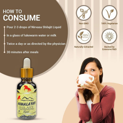 Pure Himalayan Shilajit Liquid Drops | Fast-Absorbing Daily Energy