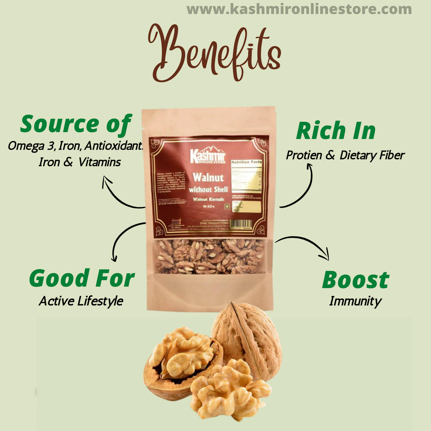 Buy Kashmiri Walnuts Without Shell |Premium Quality Walnuts